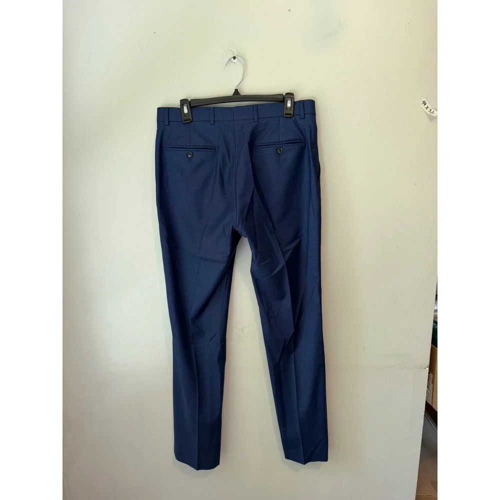 Tommy Hilfiger Mens Blue Wool Blend Flat Front Dress Pants 32R P32R